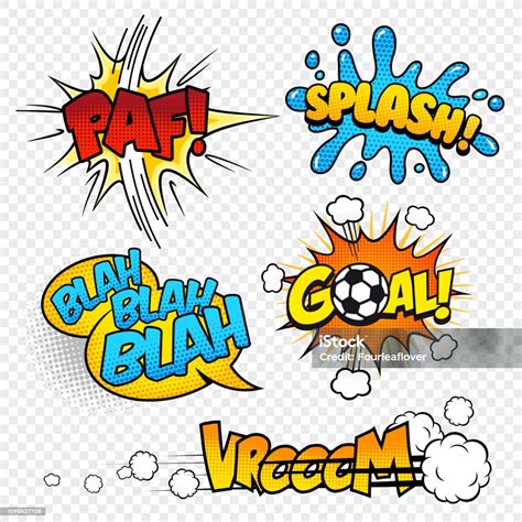 Cartoon Vector Comic Sound Effects Set3 Stock Illustration Download Image Now Onomatopoeia