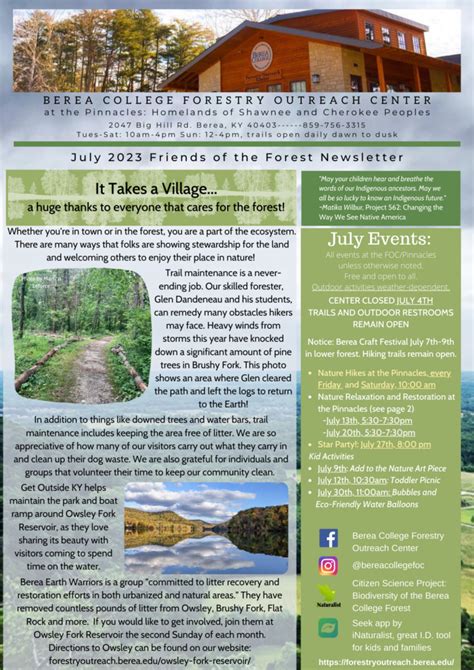 July 2023 Newsletter - BC Forestry Outreach Center