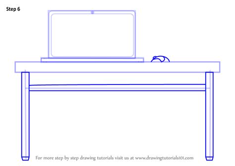 How To Draw Laptop Desk Furniture Step By Step Drawingtutorials