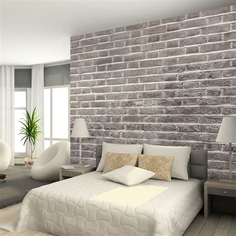 Textured Brick Wallpaper Bedroom Ideas - DUNIA DECOR