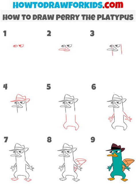 How To Draw Perry The Platypus Easy Step By Step Disney Characters