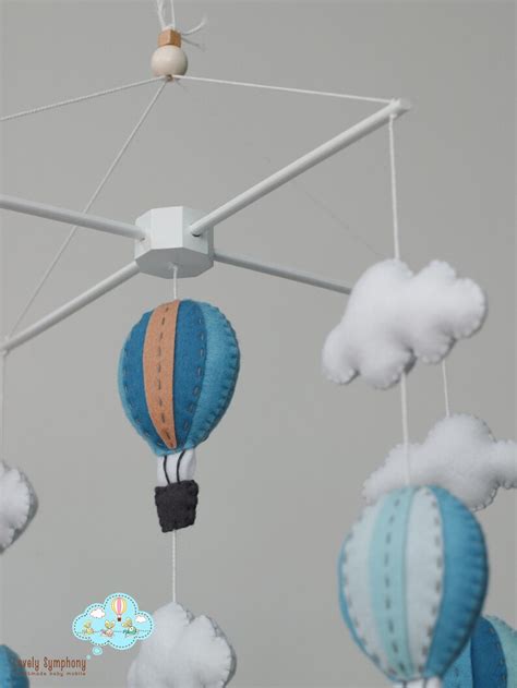 Shades Of Blue Hot Air Balloons Baby Mobile Baby Mobile Etsy
