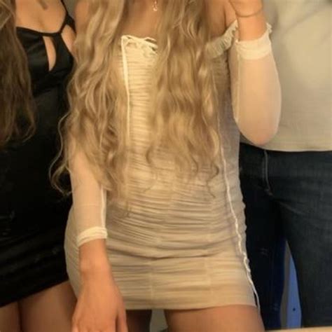 Nude Mesh Fashion Nova Dress Size S Perfect Condition Depop