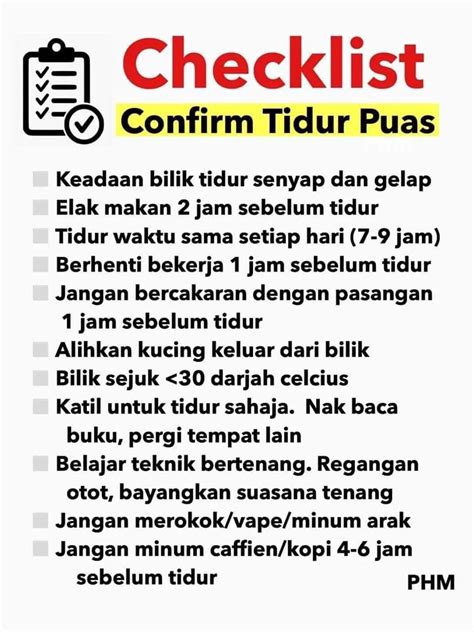 Anxiety Amalkan 11 Checklist Ini Confirm Tidur Puas | Penawar Anxiety