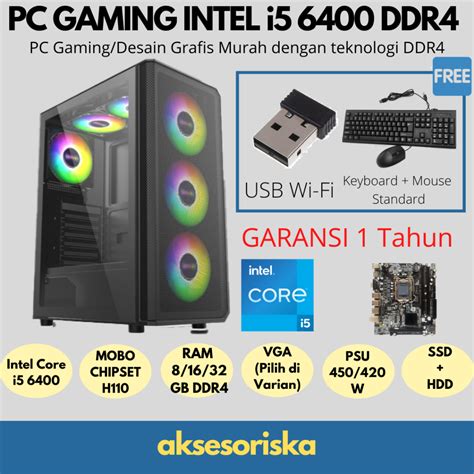 Jual Paket Pc Rakitan Komputer Cpu Pc Gaming Intel Core I Ddr