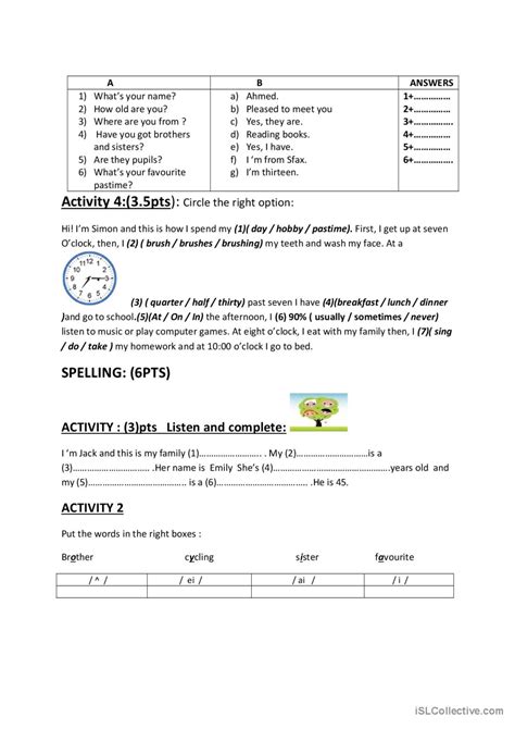 Mid Semester Test 1 English ESL Worksheets Pdf Doc