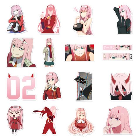 Darling In The Franxx 02 Stickers 100pcs Vinyl Waterproof Zero Two Stickers Classic Japanese