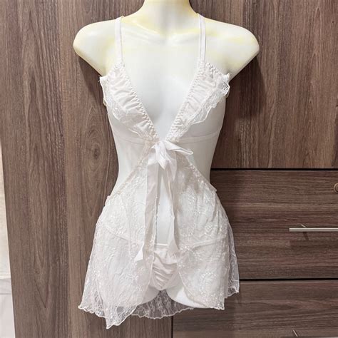 White Lingerie Sleep Wear Women S Fashion New Undergarments Loungewear On Carousell