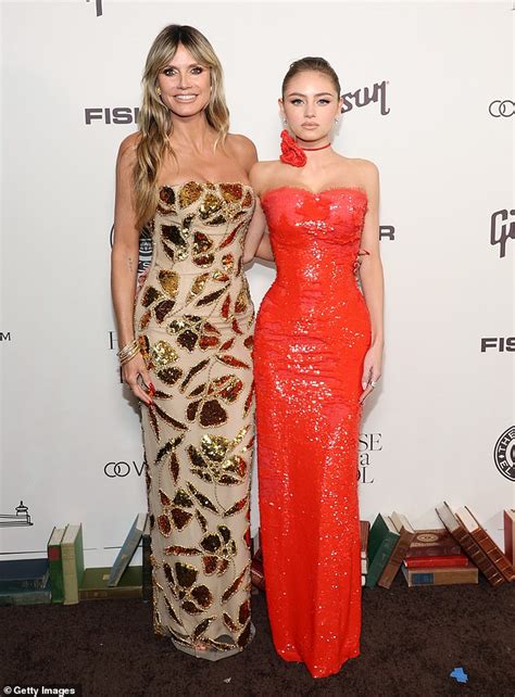 Heidi Klum 50 And Mini Me Daughter Leni 19 Sparkle In Glittering