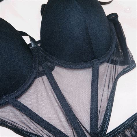 Conjunto De Lingerie Cinto De Liga De Malha Transparente De Renda Sexy SHEIN Brasil