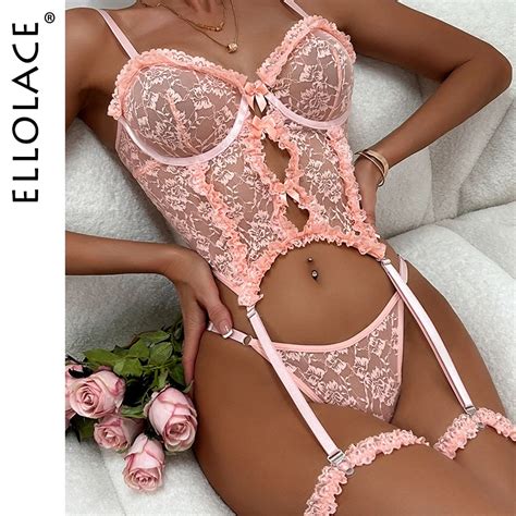 Ellolace Attractive Chest Lingerie For Sex Transparent Bra Lace Romantic Underwear Erotic