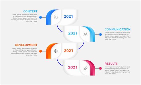 Diseño Infográfico De Cuatro Pasos De Línea De Tiempo Colorido Plantilla De Diseño De Etiqueta