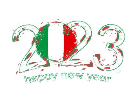 2023 Year in grunge style with flag of Italy. 13130785 Vector Art at ...