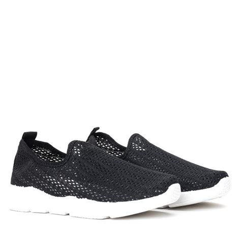 Czarne Sportowe Buty Typu Slip On Amaranta Obuwie Czarny