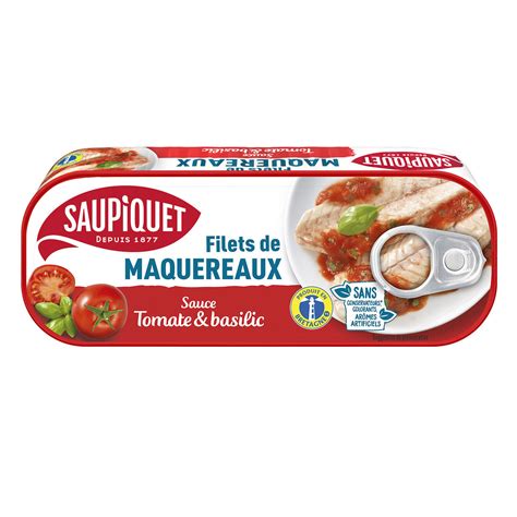 Filets De Maquereaux Tomate Basilic Saupiquet La Boite De G