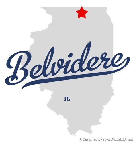 Map of Belvidere, IL, Illinois