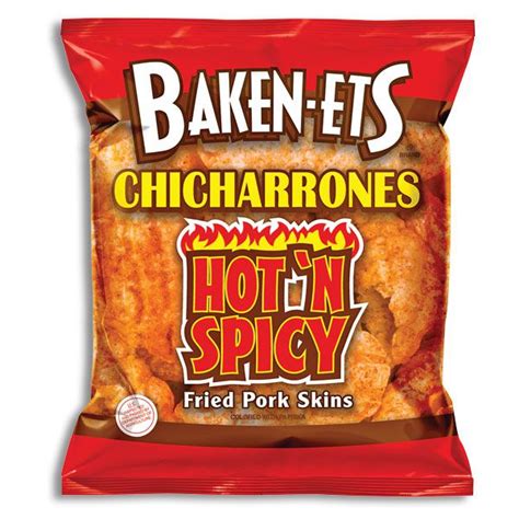 Baken Ets Chicharrones Hot And Spicy Fried Pork Skins Ounce Bags