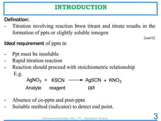 Precipitation Titration Pharmaceutical Analysis B Pharmacy Amit