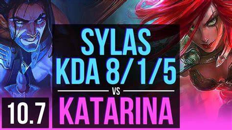 SYLAS Vs KATARINA MID KDA 8 1 5 2 Early Solo Kills Legendary