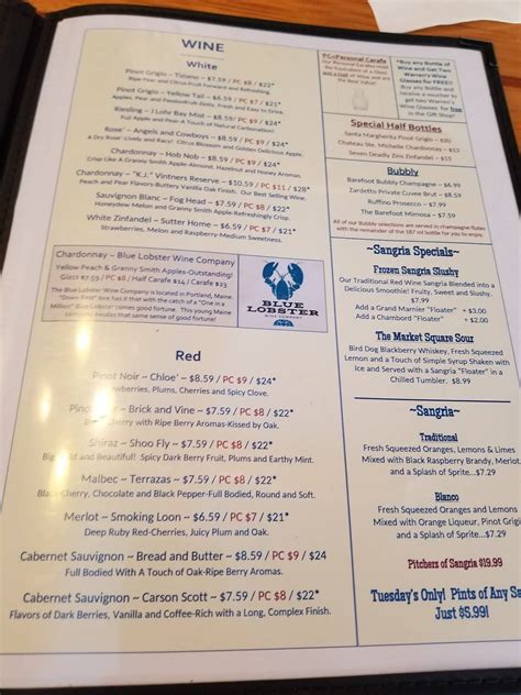 Menu At Warrens Lobster House Restaurant Kittery