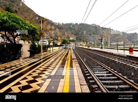 The Taormina Giardini Train Station In Sicily Italy Stock Photo Alamy