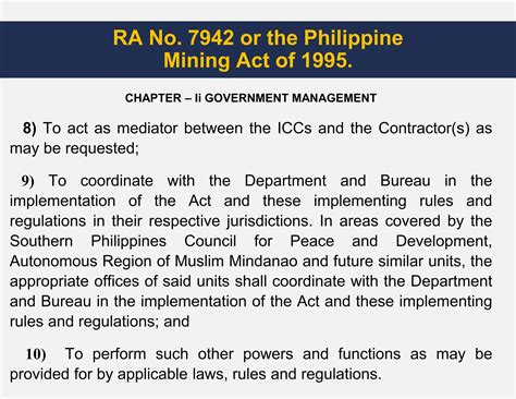 Ra 7942vthe Philippine Mining Act Of 1995 Pptx