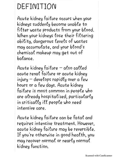 SOLUTION: Acute kidney failure 1 symptoms 2 causes 3 damage kidney