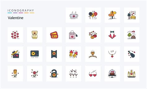 Premium Vector 25 Valentine Line Filled Style Icon Pack