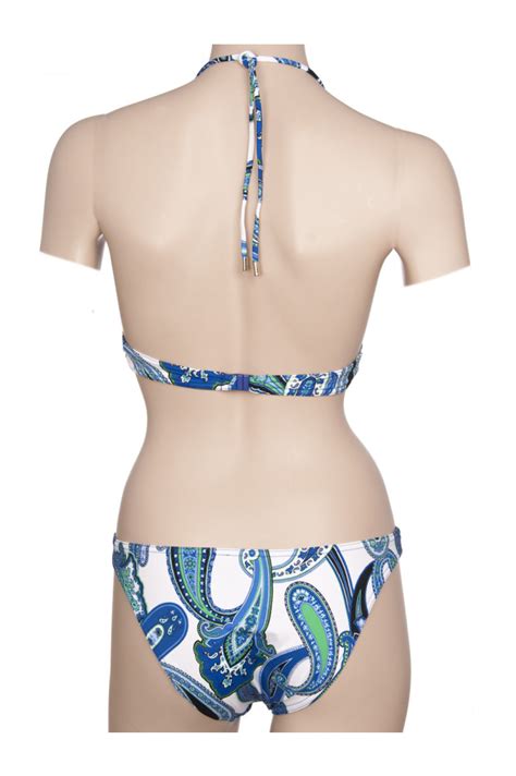 Etro Neckholder Bikini in Blau Weiß GRUENER AT