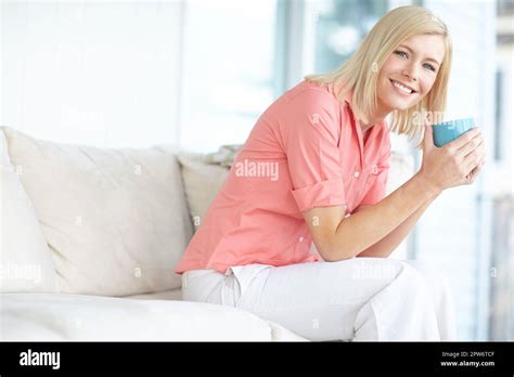 Today Is Just For Me A Beautiful Blonde Woman Relaxing At Home Stock Photo Alamy