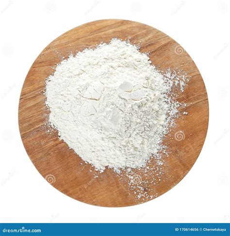 Pile Of Flour Isolated On White Top View Stock Photo Image Of Meal