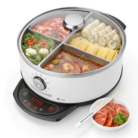 Electric Hot Pot With Divider Stock Illustration Illustration Of
