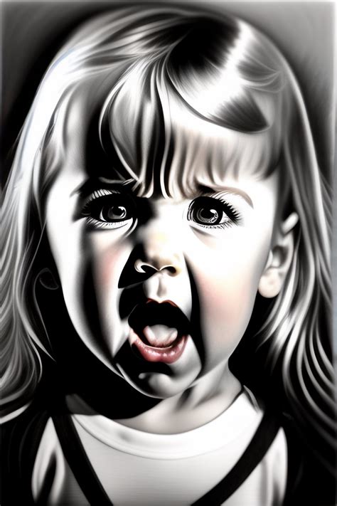 Lexica Pencil Drawing Of A 3 Year Old Blonde Girl Angry