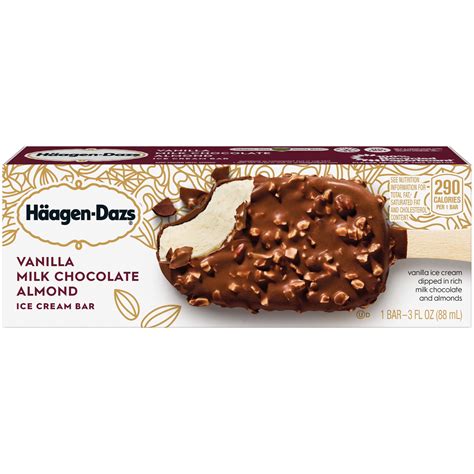 Haagen Dazs Vanilla Milk Chocolate Almond Ice Cream Bar Fl Oz Box