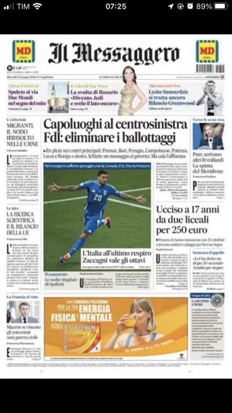 Italia Zaccagni Conquista Le Prime Pagine Dei Quotidiani Eroe Per