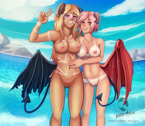Commission Succubus Beach By WhiteMoonS Hentai Foundry