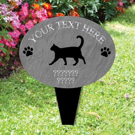 JAF Graphics. Personalised Cat garden memorial plaque