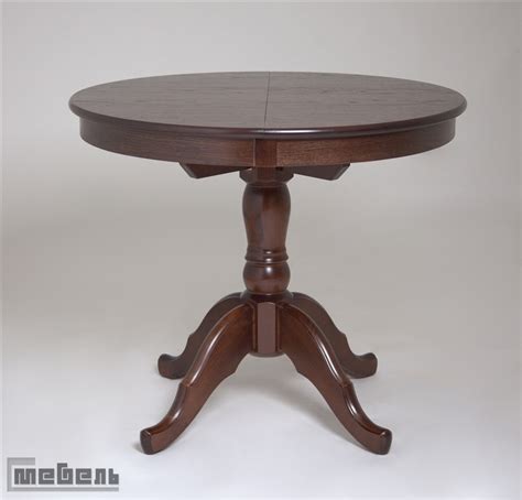 Стол обеденный раздвижной Круглый (Шоколад имп.)/массив березы, Шпон ...