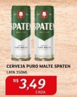 CERVEJA PURO MALTE SPATEN LATA 350ML oferta na Assaí Atacadista