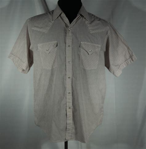 Vintage Western Shirt S Ely Plains Label Ranch Wear Pearl Snaps Short