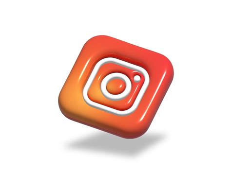 Logo 3d Réseaux Sociaux Instagram PSD Premium