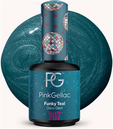 Pink Gellac 207 Funky Teal Gel Lak 15ml Glanzende Gellak Nagellak