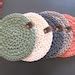 Crochet Potholders Eco Friendly Hot Pads Table Trivets Set Of Red Pink
