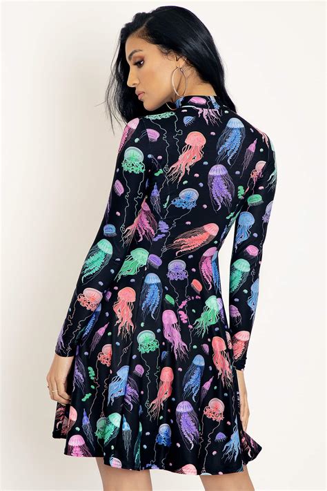 Sea Jellies Long Sleeve Evil Longline Dress Limited