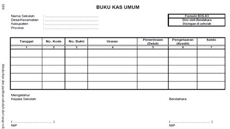 Detail Contoh Buku Bendahara Koleksi Nomer