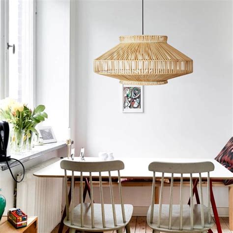 Arturest Pendant Light Handwoven Rattan Chandelier Japanese Pendant