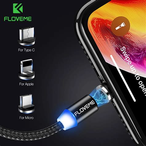 Floveme 1m Magnetic Charge Cable Usb C Cable For Iphone 12 11 Pro Max