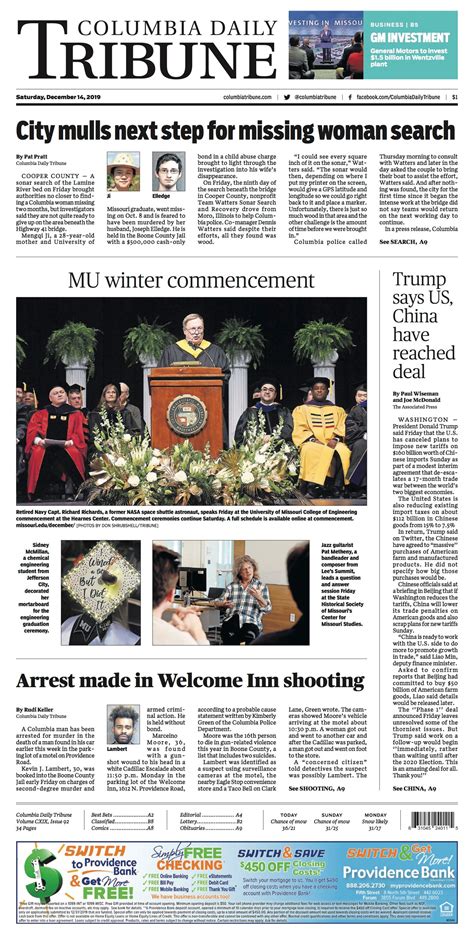Readers are sharing Columbia Missouri Tribune newspaper alerts now 18