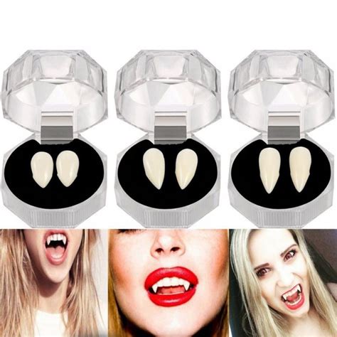 4 Pairs Vampire Teeth Halloween Vampire Fangs Cosplay Denture Prop