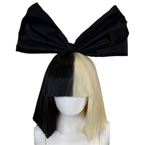 Sia Costume Wig Half Blonde Black Bow Wig With Synthetic Hair Sia